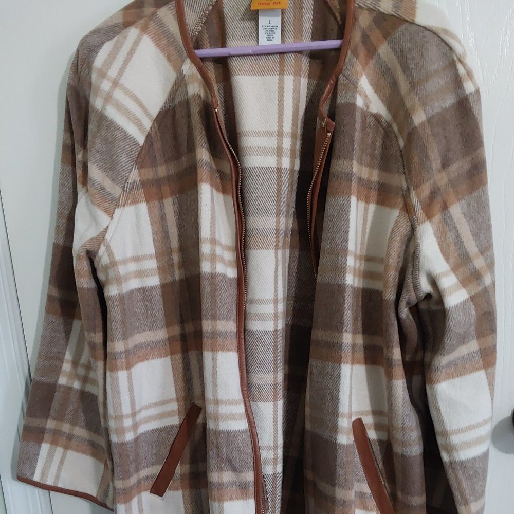 Ruby Rd  Size L. Brown plaid